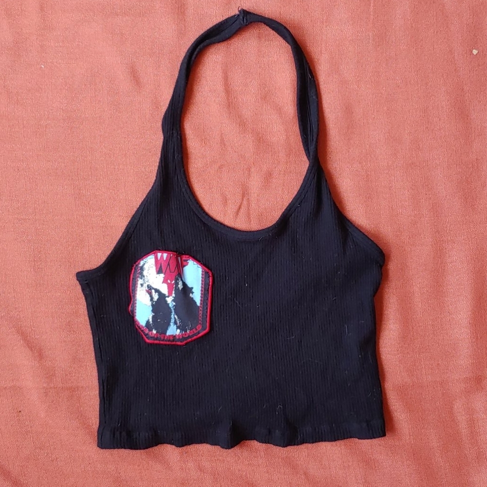 Wolf heavy metal band halter top DIY